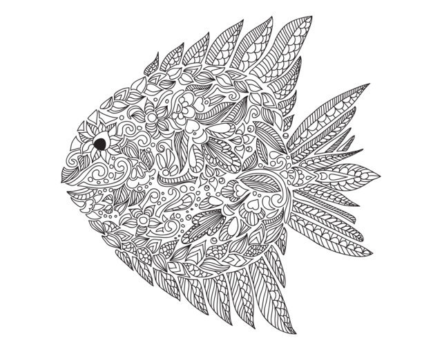 Coloriage Zentangle Poisson Par Artnataliia - Adulte à imprimer